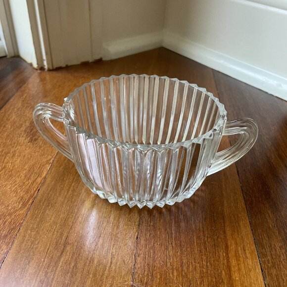 Anchor Hocking Glass Queen Mary Clear Open Sugar Bowl - Picture 2 of 6